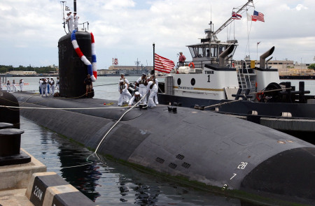 USS COLUMBIA IN DRYDOCK