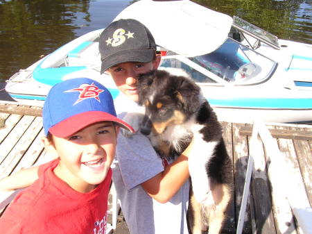 My brother Joe's sons....Nicky and Andrew and Bud (their dog)