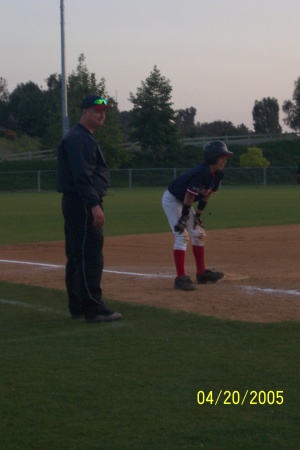 Coaching my oldest son, Brock's baseball team