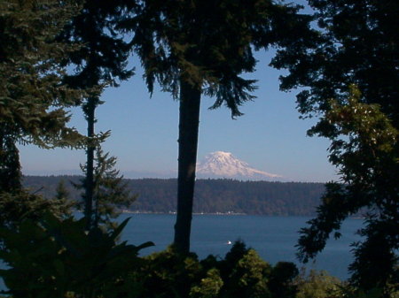 View of Puget Sound from deck