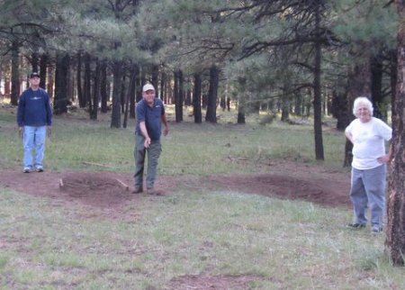 Playing horseshoes