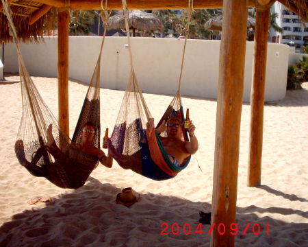 Relaxing in Cabo with my son