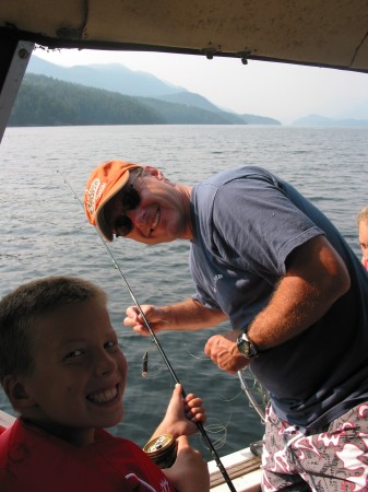 Matt and I Fishing 2004 Sechelt Inlet - Anderchek's Boat!