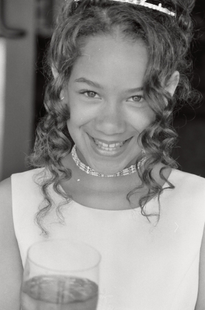 My daughter Kierra.  Age 12 1/2 (can't forget the "half") - dressed like a 30 year old at my brother's wedding!