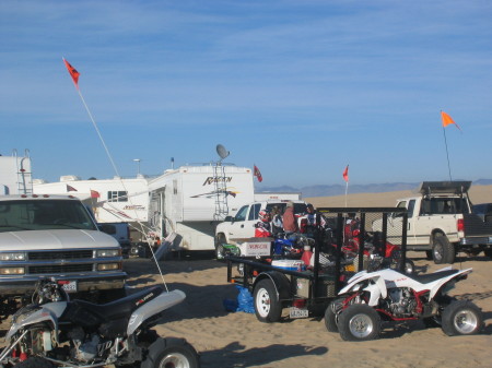 Playing in the sand with the toys