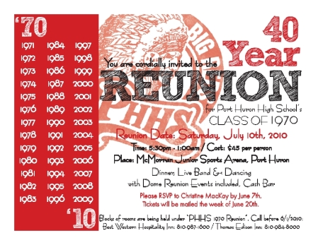 40th Reunion Invitation