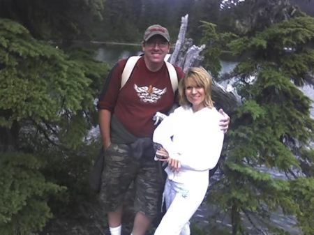 I and my wife Tina hiking at Lake Mowich