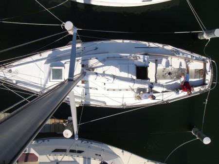 Replacing Aria's jib halyard