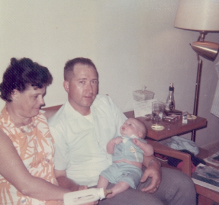 1969 with Baby Charles, Ridgecrest, Ca.