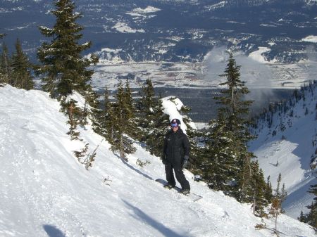 Snowboarding at Kicking Horse in Golden, BC.