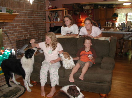 grandkids and dogs