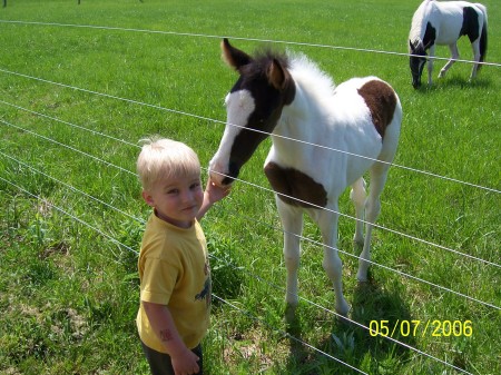 Michael with our new colt.