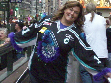 Me in NYC cheering on Regy and the Knighthawks