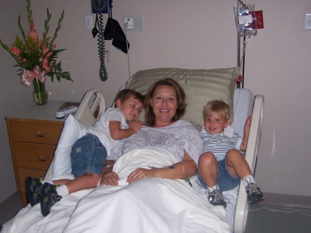 Chase & Dylan taking care of Mom 07/2006