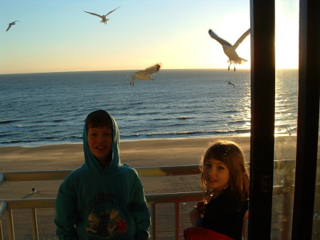 Two of our kids at Virginia Beach