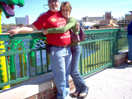 My husband Jim and I at Downtown Disney