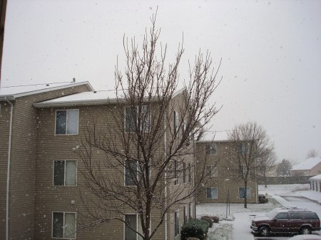 Snow from our apartment in South Dakota