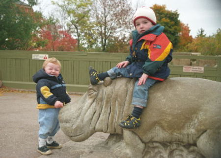 My sons Oct 2004 at the Toronto Zoo