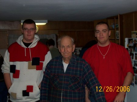 My youngest son Chris, Gramp and middle son Mike