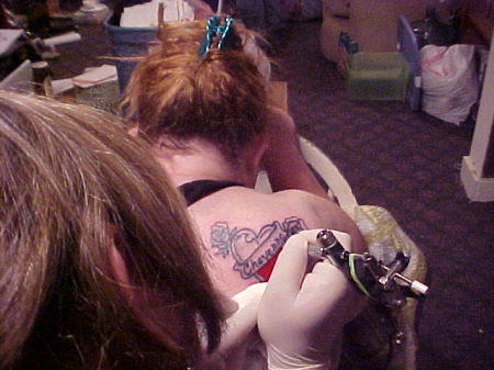 me tattooing one of my roommates a few weeks ago