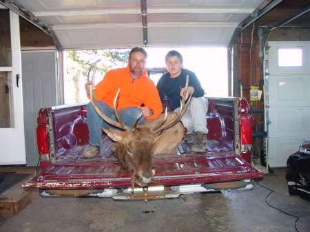 My husband Terry, our youngest son Daniel and Terry's 1st elk