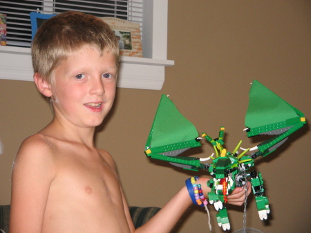 Skiny man Cole loves to build Lego!