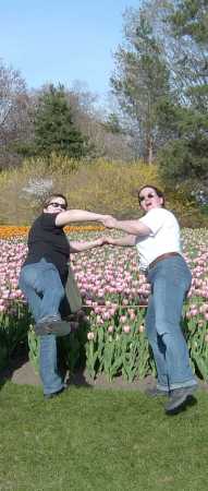leaping into tulips, May 2004