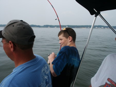 Steve fishing in the bay off the Magothy