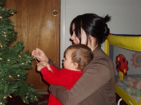 Tyler hangs his first ornament