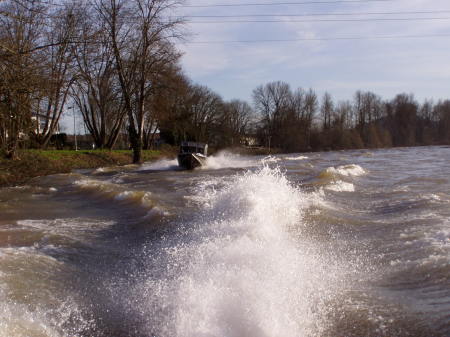 Sled boating on the Willamette