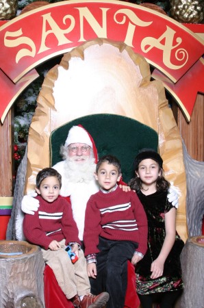 Michael, David and Rita with Santa