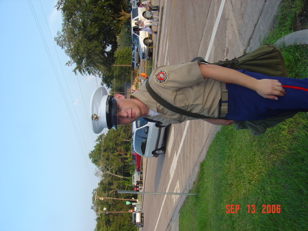 SORRY SIDEWAYS ,BUT THIS IS SPENCER IN ROTC 2006