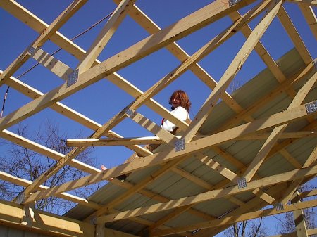 working on the barn