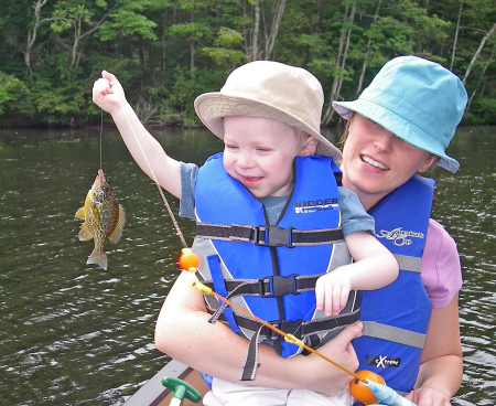 Keegan catches his first fish!