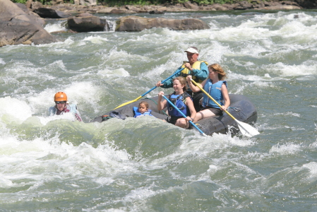 Going through "surprise" on the New River.