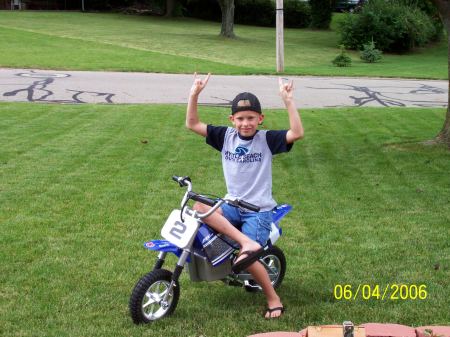 my son and his dirt bike