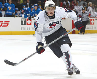 My eldest son, T.J. Oshie, playing for USA  2006 World Jr. Championships in Vancouver, BC