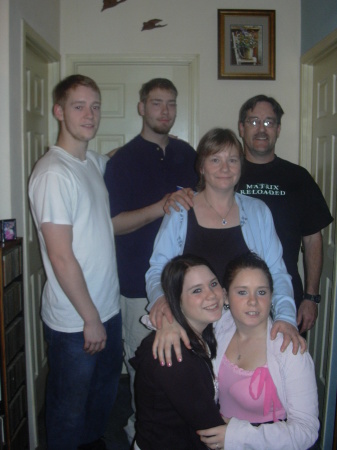 Grant 22 ,Ian 25 ,husband Dan, myself, Holly 18 and Amber 18