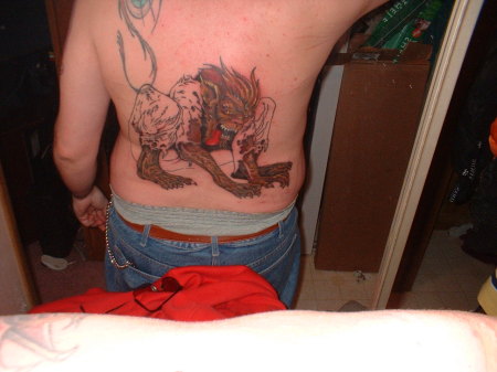 Back tattoo in progress. Third sitting.