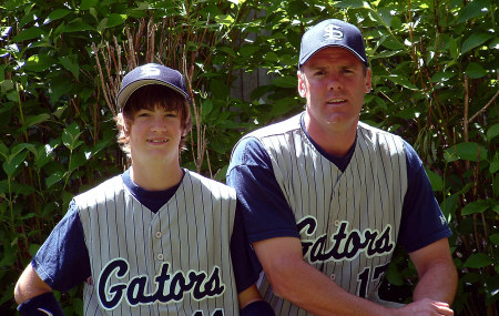 My son Tyler & I in our backyard