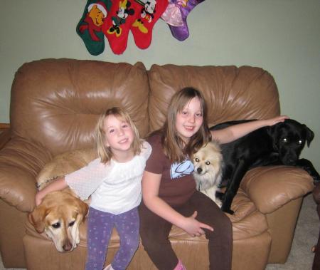 My two girls and dogs