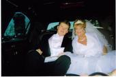 Scott and I on way to get hitched