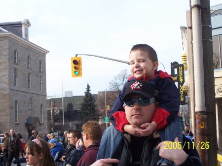 Patrick and I at the Christmas parade 2006