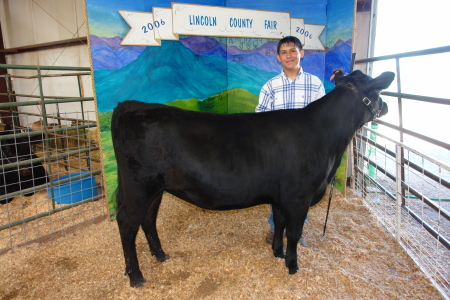 Mathew 1st Place Heifer Lincoln County Fair