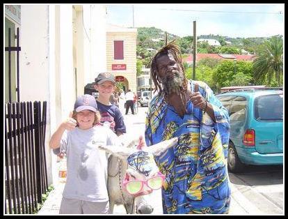 Harry and Charlie with the Rasta Donkey guy