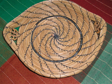 Pine Needle Tray with Sliced Walnuts