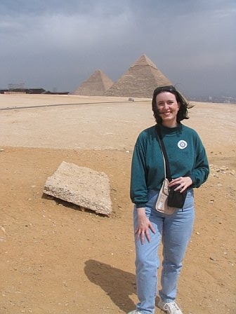 At the pyramids in Giza, Egypt, 2006.