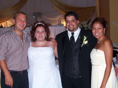 maria and manny's wedding and me with my husband