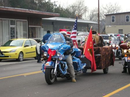 Toys for Kids drive ride, that's me on my 85 Geezer Glide