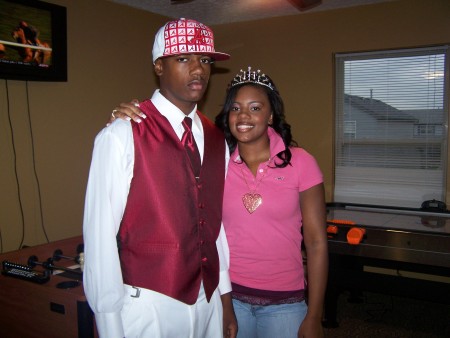 Carl III (son) and Ashley (daughter) getting ready for the homecoming dance